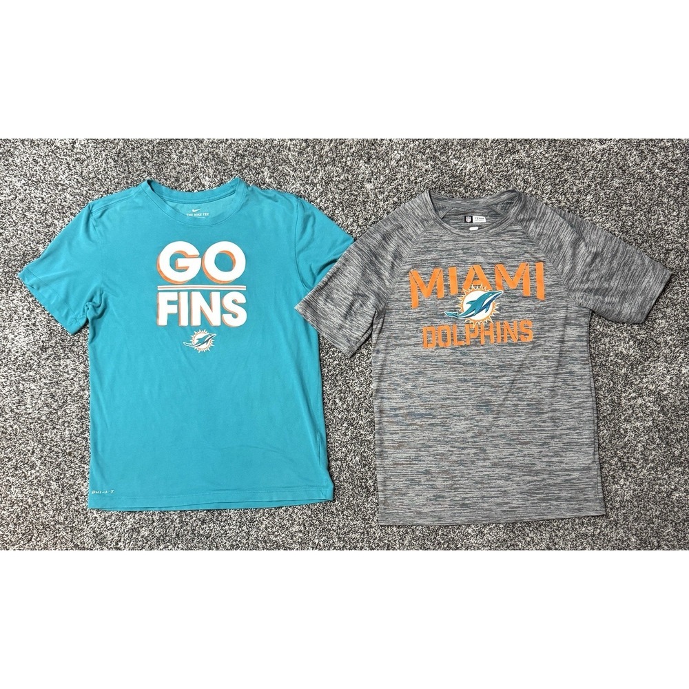 2 Miami Dolphins Shirt Men's‎ Small Nike Apparel Teal Short Sleeve NFL Football
